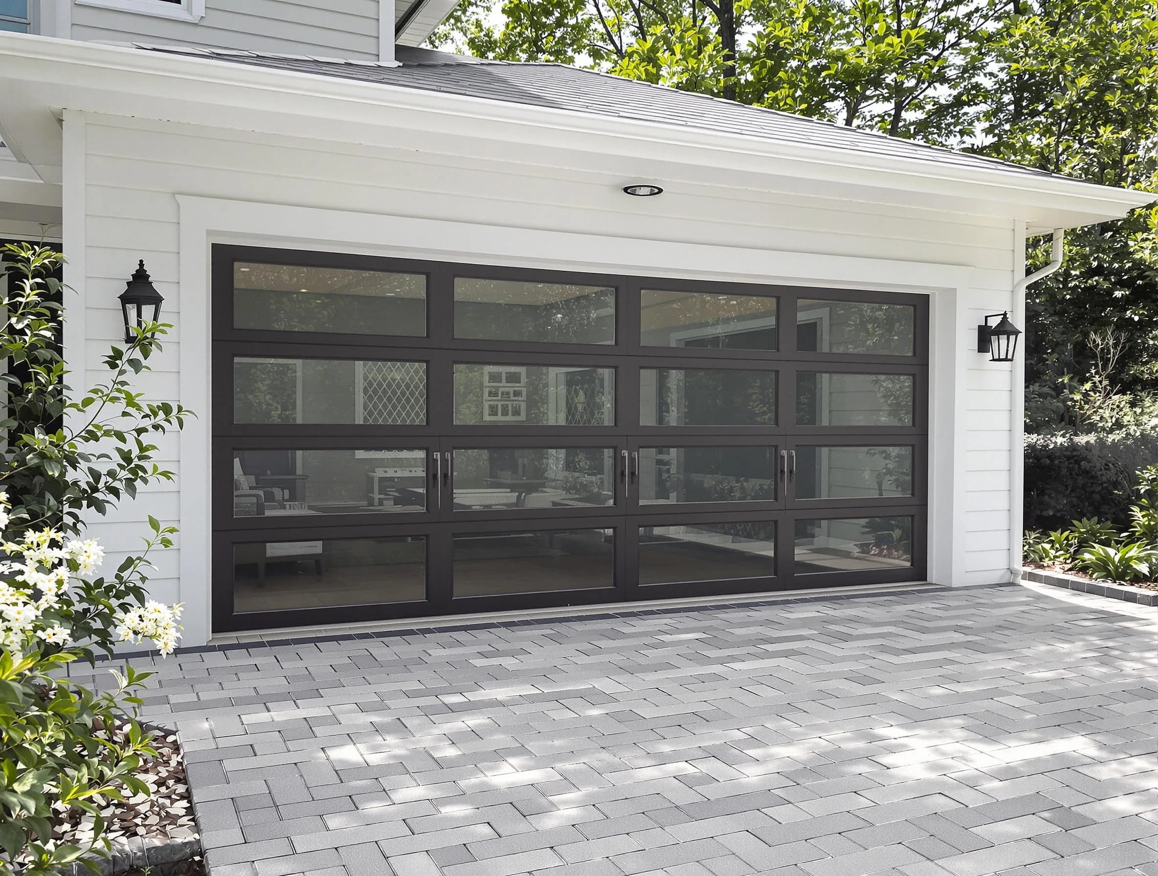 Sunset Garage Door Repair design specialist presenting custom garage door options to Sunset homeowner