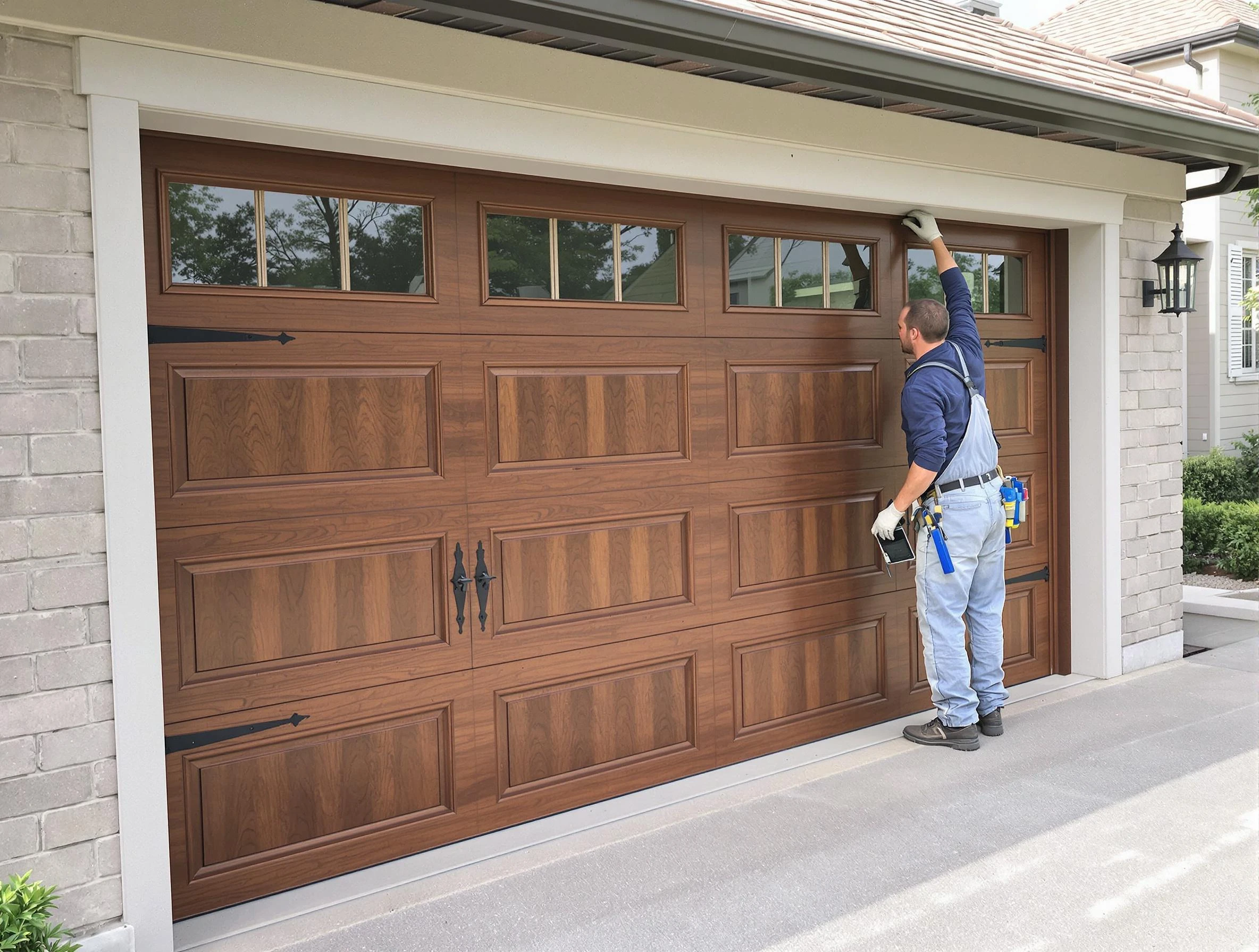 Custom garage door showcase by Sunset Garage Door Repair in Sunset