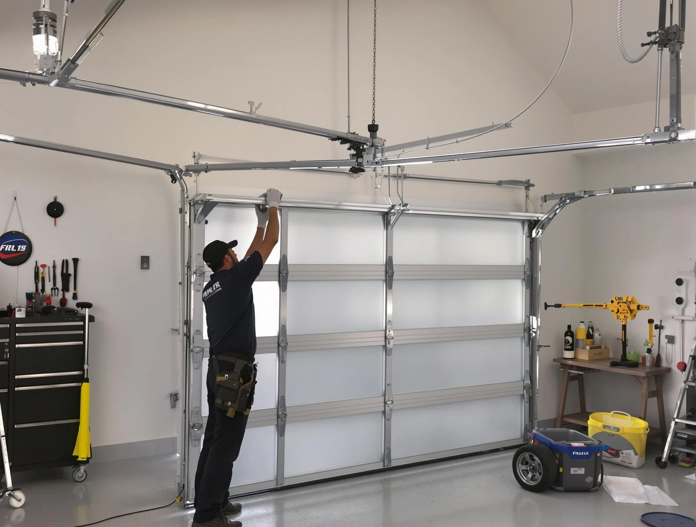 Sunset Garage Door Repair certified team performing precision garage door installation in Sunset
